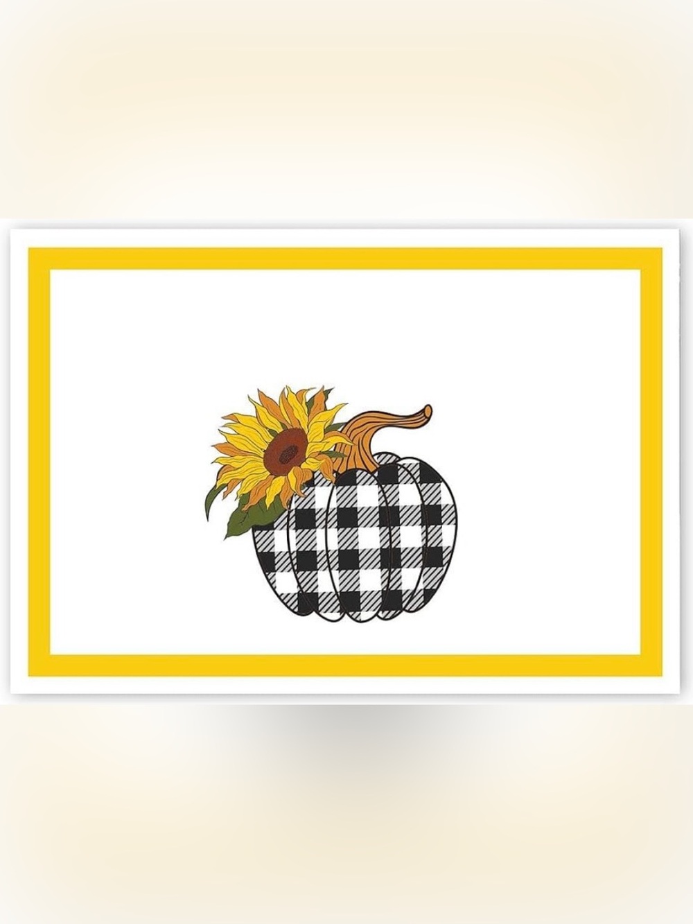 25 Count Sunflower and Plaid Pumkin Designed Thank You Cards with Envelopes